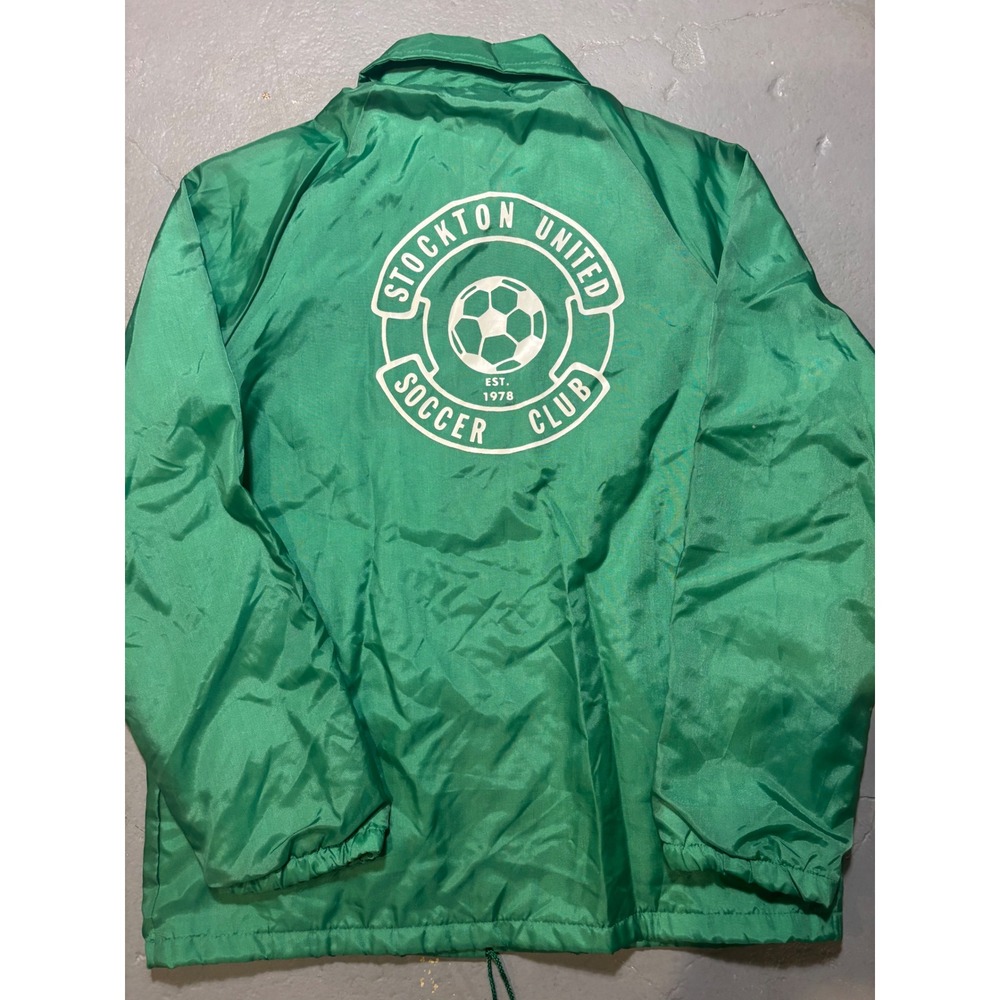 Vintage‎ 80s Birdie Stockton United Soccer  Jacket Green Windbreaker Large